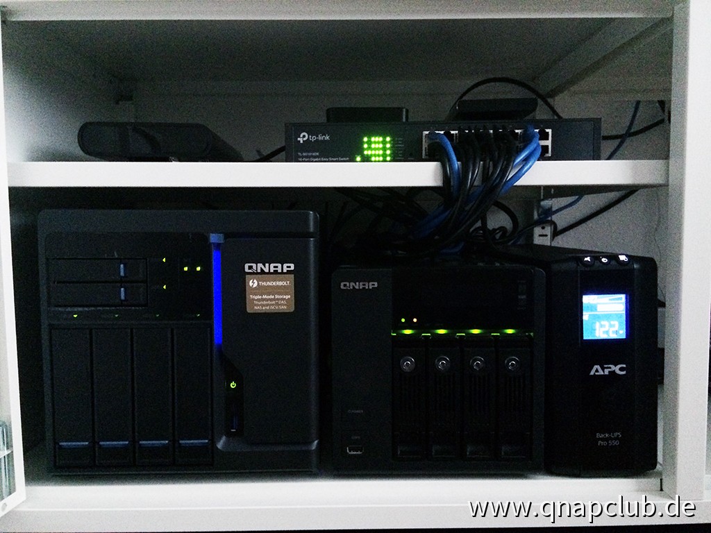 TVS-682T, TS-439 Pro II+, paar externe HDDs und TPLINK-switch